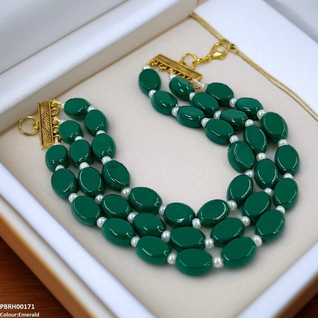 PBRH00171 FRN Triple Strand Beaded Bracelet - PBRH