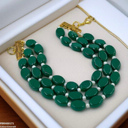 PBRH00171 FRN Triple Strand Beaded Bracelet - PBRH
