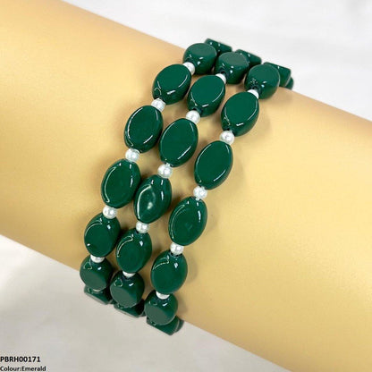 PBRH00171 FRN Triple Strand Beaded Bracelet - PBRH