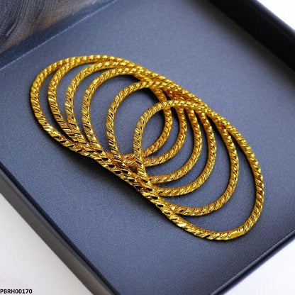 PBRH00170 FRN Rope Twist Bangles 6 Pcs Set - PBRH