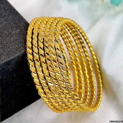 PBRH00170 FRN Rope Twist Bangles 6 Pcs Set - PBRH