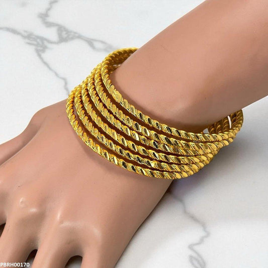 PBRH00170 FRN Rope Twist Bangles 6 Pcs Set - PBRH