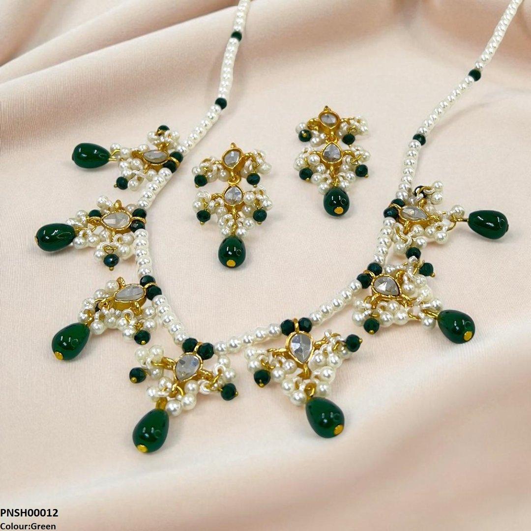 PNSH00012 SDQ Pearl Drop  Necklace Set - PNSH