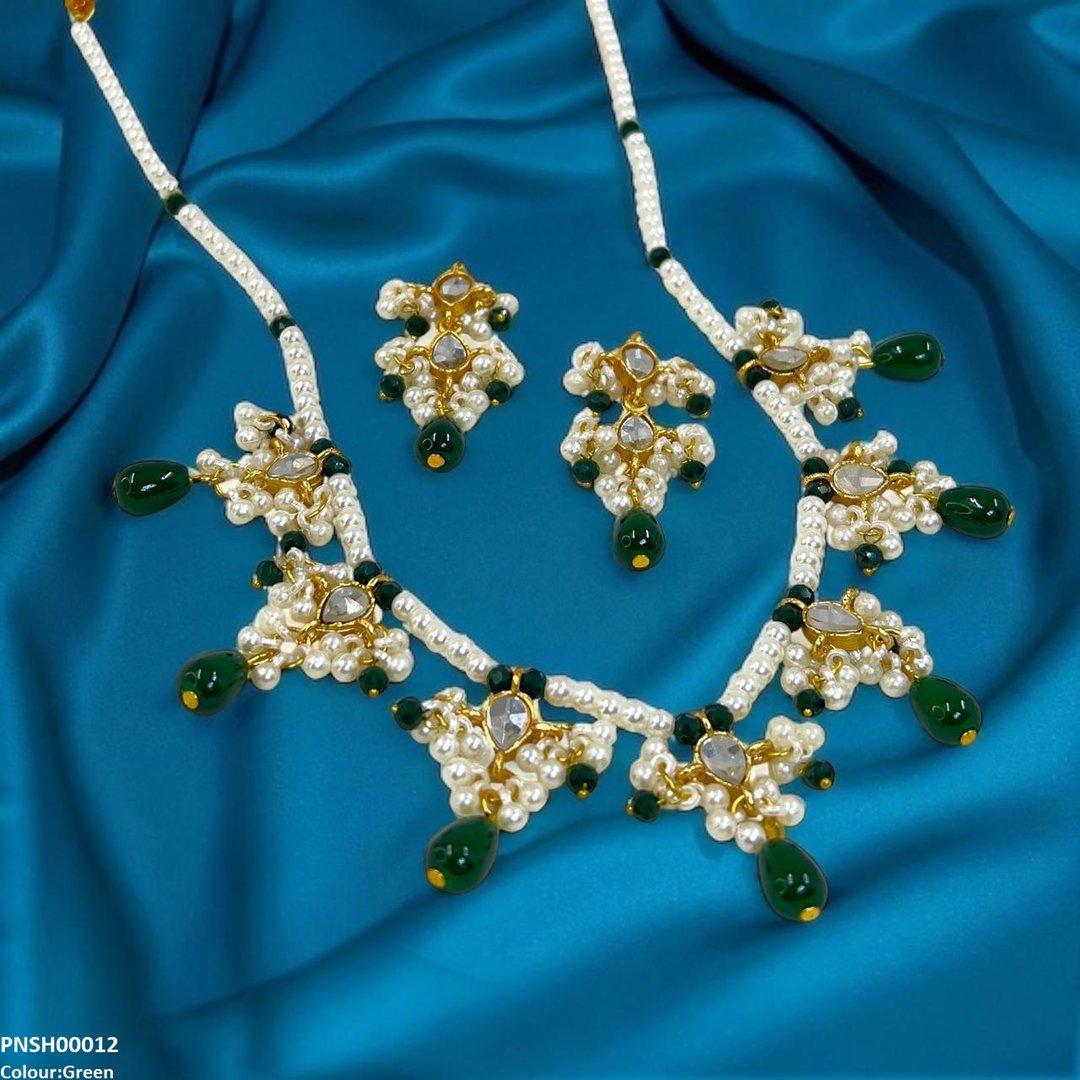 PNSH00012 SDQ Pearl Drop  Necklace Set - PNSH