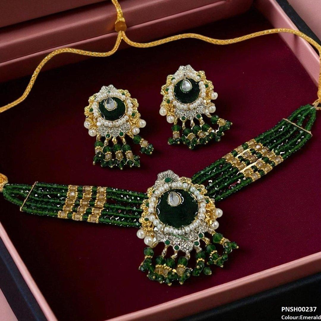 PCKH00237 SDQ Tear/Flower Neck Choker Set- PCKH