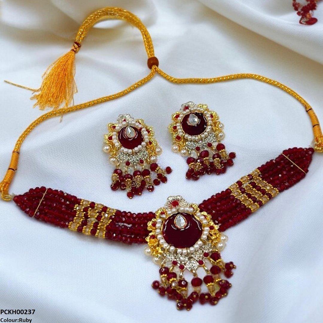 PCKH00237 SDQ Tear/Flower Neck Choker Set- PCKH