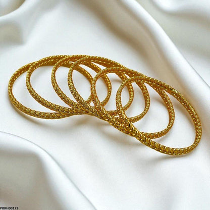PBRH00173 FRN Double Rope Twist Bangles 6 Pcs Set - PBRH