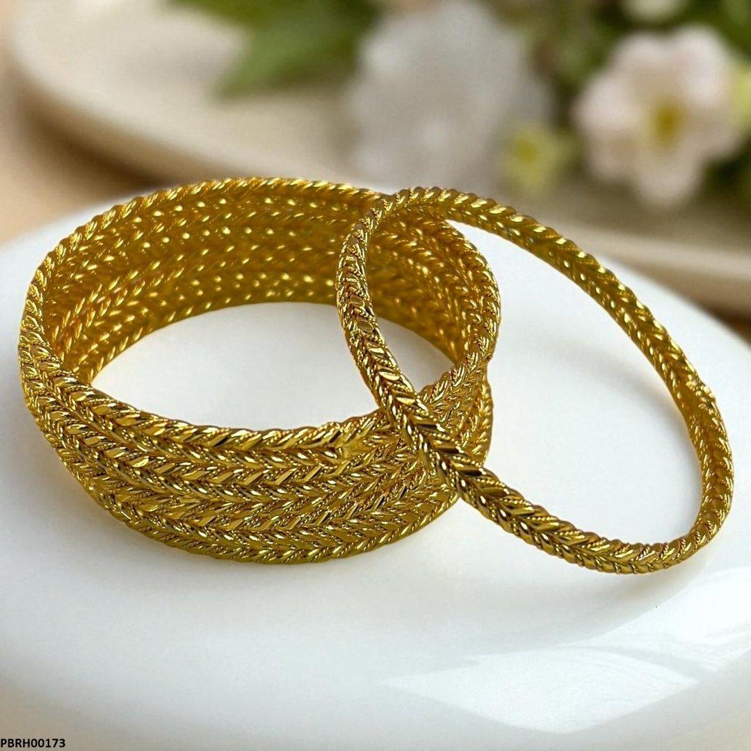 PBRH00173 FRN Double Rope Twist Bangles 6 Pcs Set - PBRH