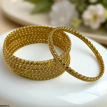 PBRH00173 FRN Double Rope Twist Bangles 6 Pcs Set - PBRH