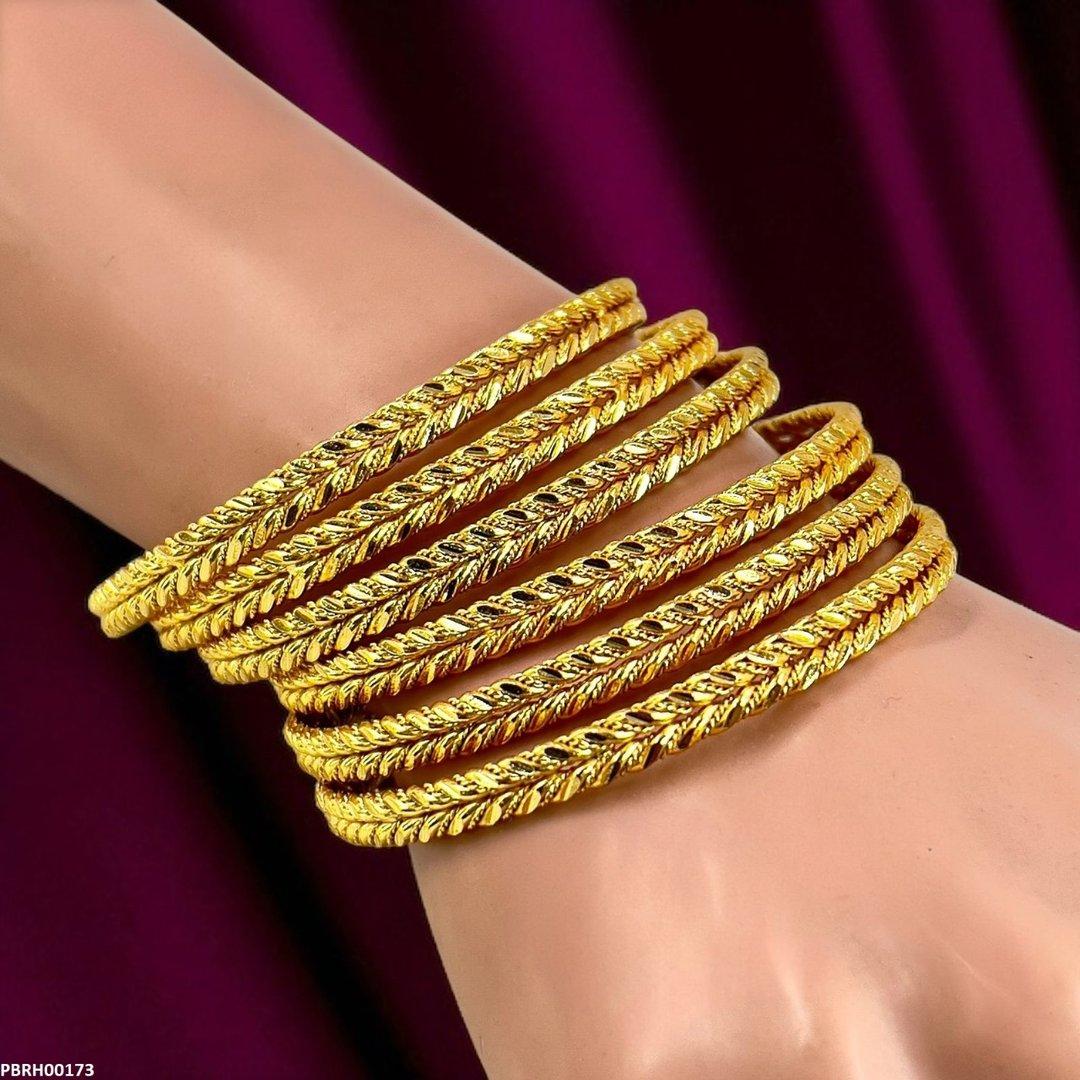 PBRH00173 FRN Double Rope Twist Bangles 6 Pcs Set - PBRH