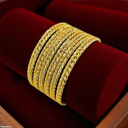 PBRH00173 FRN Double Rope Twist Bangles 6 Pcs Set - PBRH