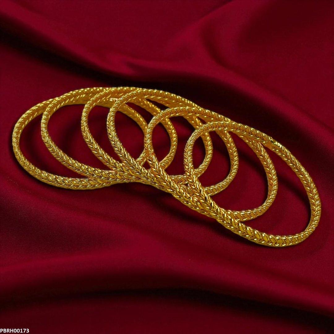 PBRH00173 FRN Double Rope Twist Bangles 6 Pcs Set - PBRH