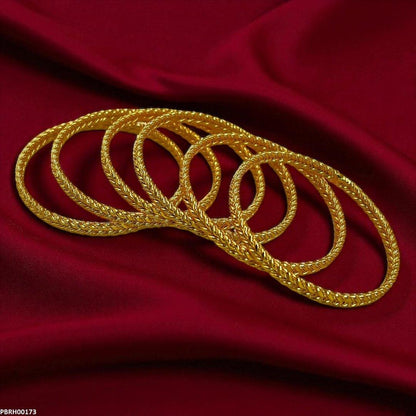 PBRH00173 FRN Double Rope Twist Bangles 6 Pcs Set - PBRH