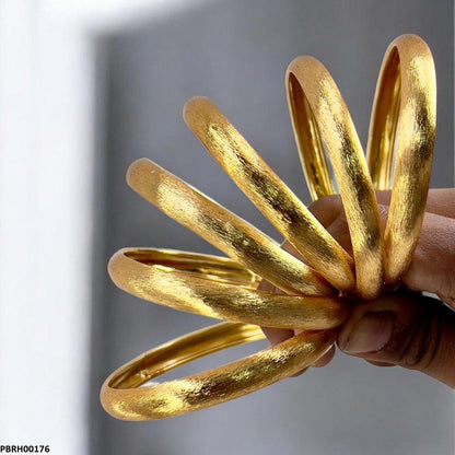 PBRH00176 MZM Plain/Texture Bangles 6 Pcs Set - PBRH