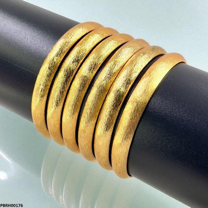 PBRH00176 MZM Plain/Texture Bangles 6 Pcs Set - PBRH