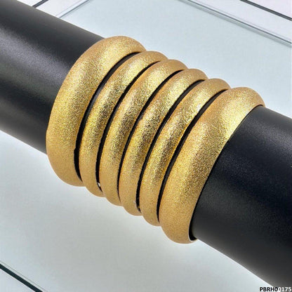 PBRH00175 MZM Sandblasted Bangles 6 Pcs Set - PBRH