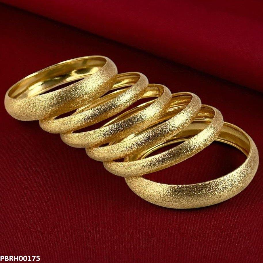 PBRH00175 MZM Sandblasted Bangles 6 Pcs Set - PBRH