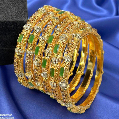 PBRH00187 SDQ Rectangle/Round Bangles 6 Pcs Set - PBRH