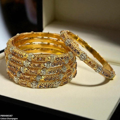 PBRH00187 SDQ Rectangle/Round Bangles 6 Pcs Set - PBRH