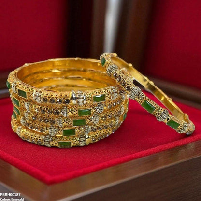 PBRH00187 SDQ Rectangle/Round Bangles 6 Pcs Set - PBRH