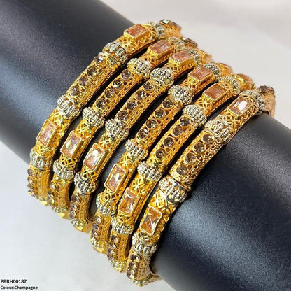 PBRH00187 SDQ Rectangle/Round Bangles 6 Pcs Set - PBRH