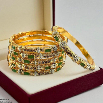 PBRH00187 SDQ Rectangle/Round Bangles 6 Pcs Set - PBRH