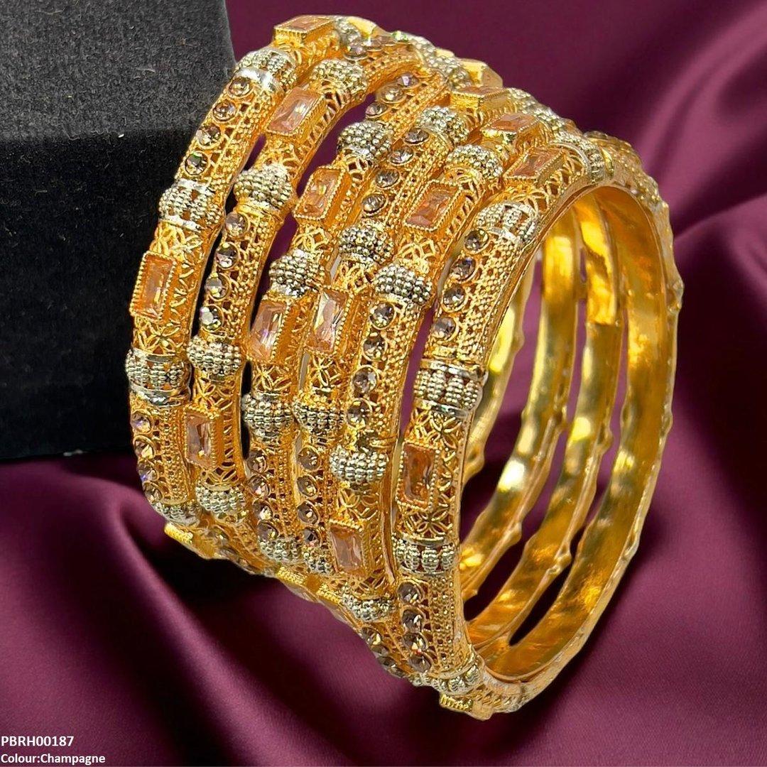 PBRH00187 SDQ Rectangle/Round Bangles 6 Pcs Set - PBRH