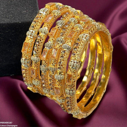 PBRH00187 SDQ Rectangle/Round Bangles 6 Pcs Set - PBRH