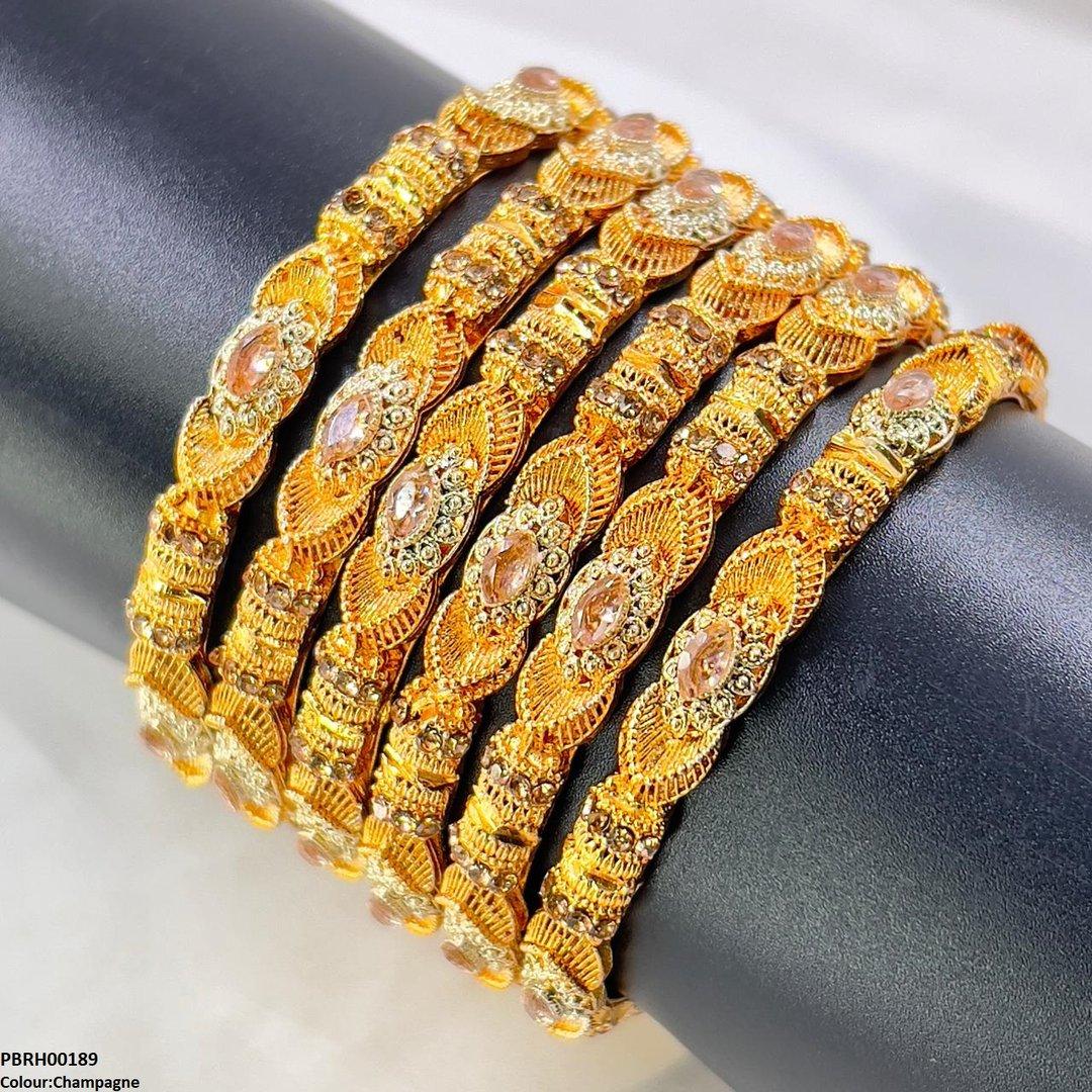 PBRH00189 SDQ Marquise Bangles 6 Pcs Set - PBRH