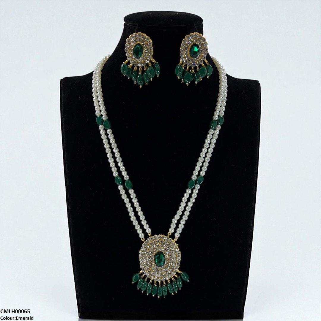 CMLH00065 FRN Oval Pearl Drop Mala Set - CMLH