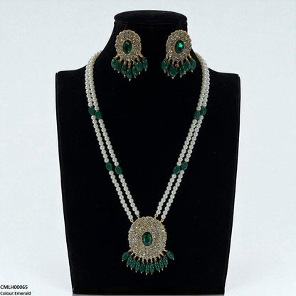 CMLH00065 FRN Oval Pearl Drop Mala Set - CMLH