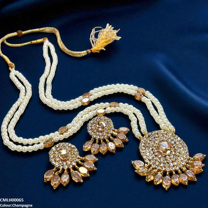 CMLH00065 FRN Oval Pearl Drop Mala Set - CMLH