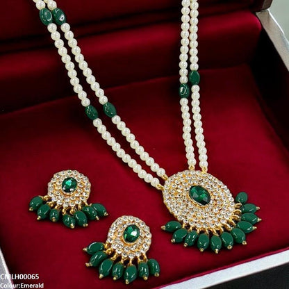 CMLH00065 FRN Oval Pearl Drop Mala Set - CMLH