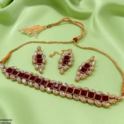 PCKH00239 FRN Marquise Square Choker Set - PCKH