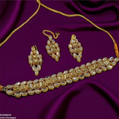 PCKH00239 FRN Marquise Square Choker Set - PCKH