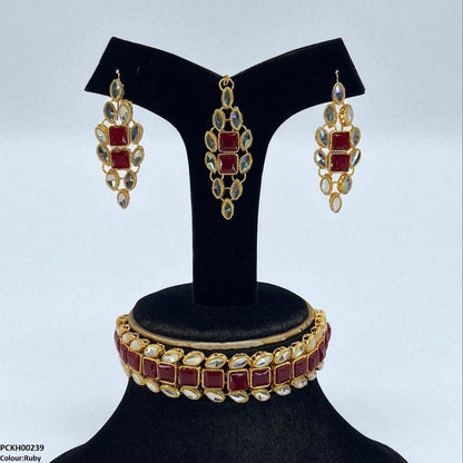 PCKH00239 FRN Marquise Square Choker Set - PCKH