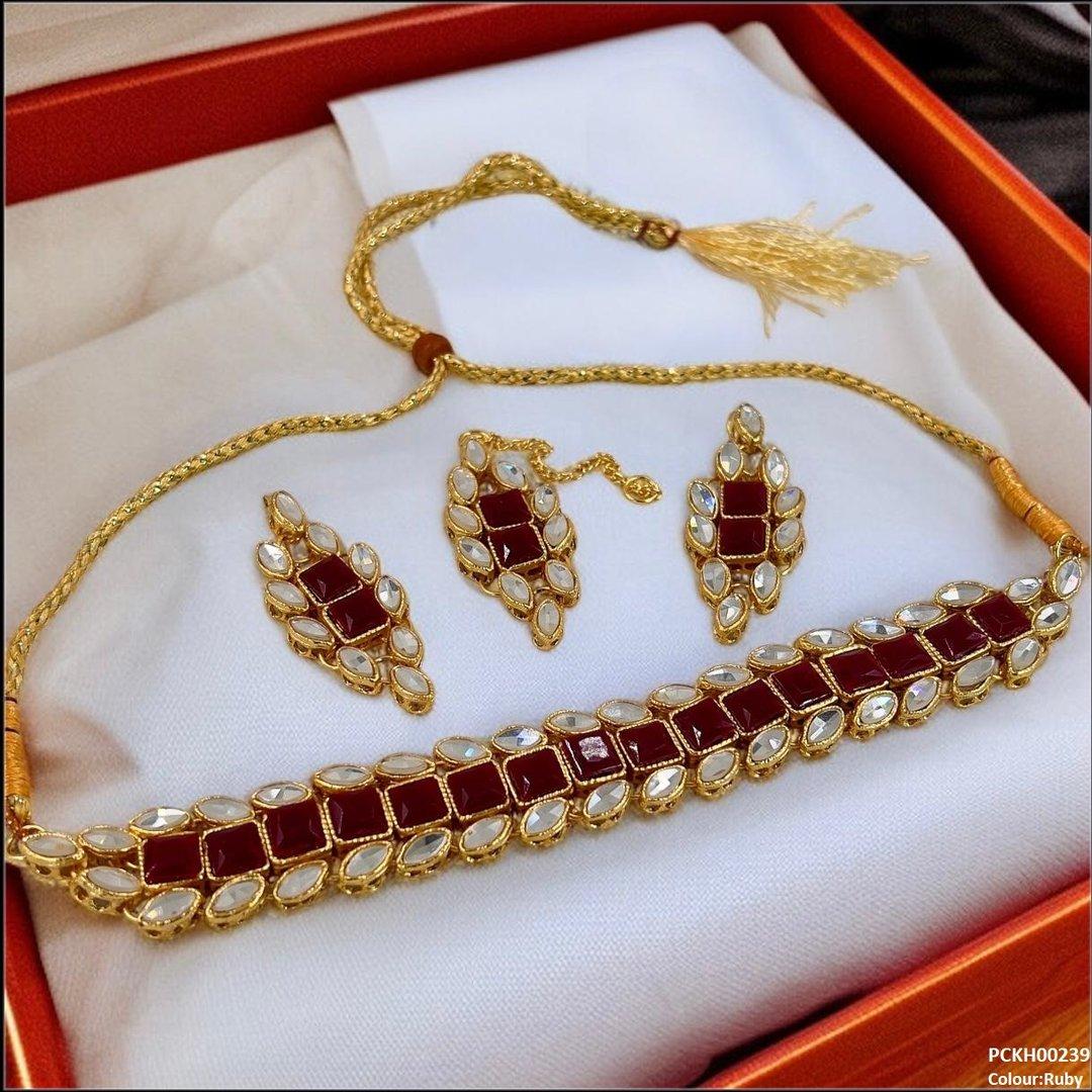 PCKH00239 FRN Marquise Square Choker Set - PCKH