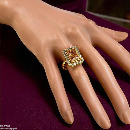 PRH00060 FRN Square Stone Ring Adjustable - PRH