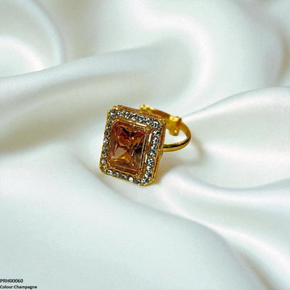PRH00060 FRN Square Stone Ring Adjustable - PRH