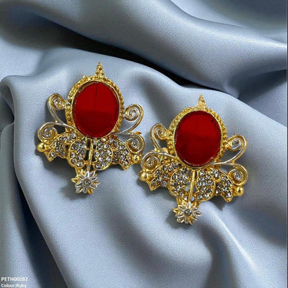 PETH00282 FRN Oval Flower Tops Pair - PETH