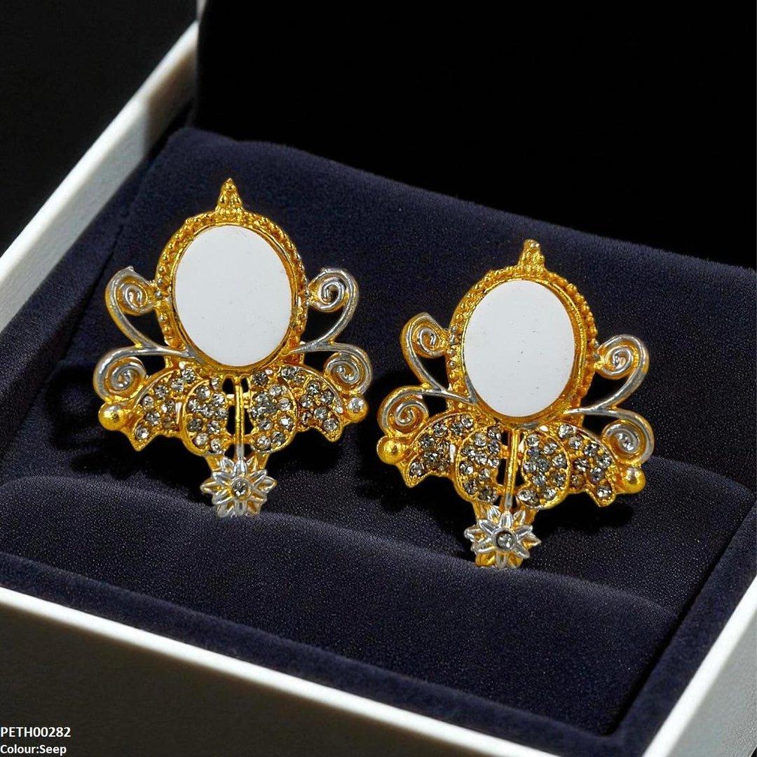 PETH00282 FRN Oval Flower Tops Pair - PETH