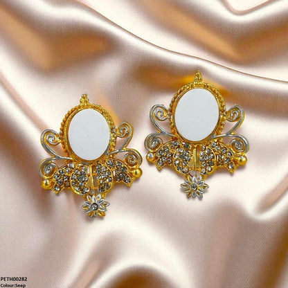 PETH00282 FRN Oval Flower Tops Pair - PETH