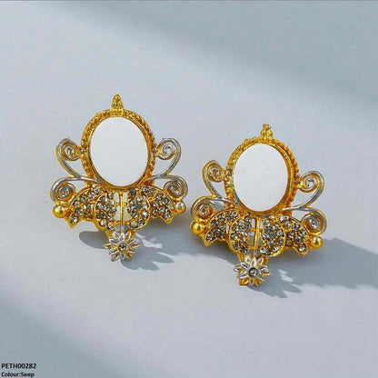 PETH00282 FRN Oval Flower Tops Pair - PETH