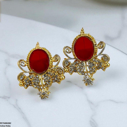 PETH00282 FRN Oval Flower Tops Pair - PETH