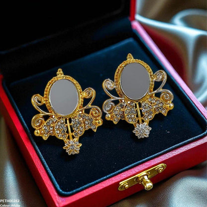 PETH00282 FRN Oval Flower Tops Pair - PETH