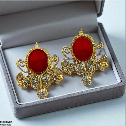 PETH00282 FRN Oval Flower Tops Pair - PETH