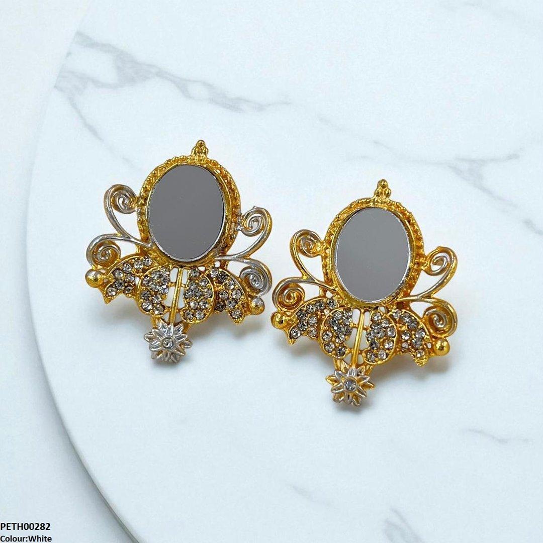 PETH00282 FRN Oval Flower Tops Pair - PETH