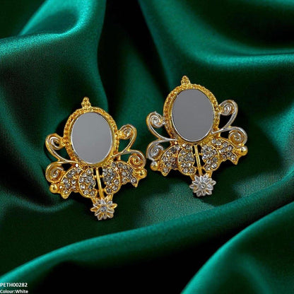 PETH00282 FRN Oval Flower Tops Pair - PETH