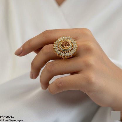 PRH00061 FRN Round Marquise Ring Adjustable - PRH