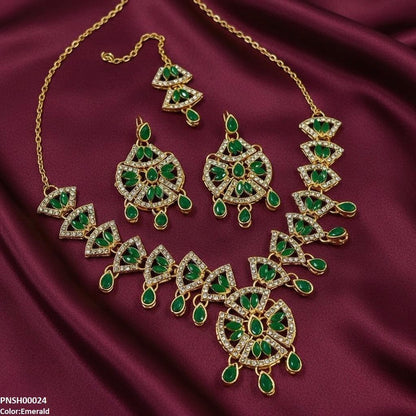 PNSH00024 FRN Marquise Tear Drop Necklace Set - PNSH